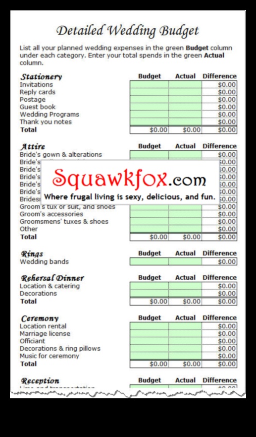 Decizii în dolari: modelul bugetului dvs. de nuntă